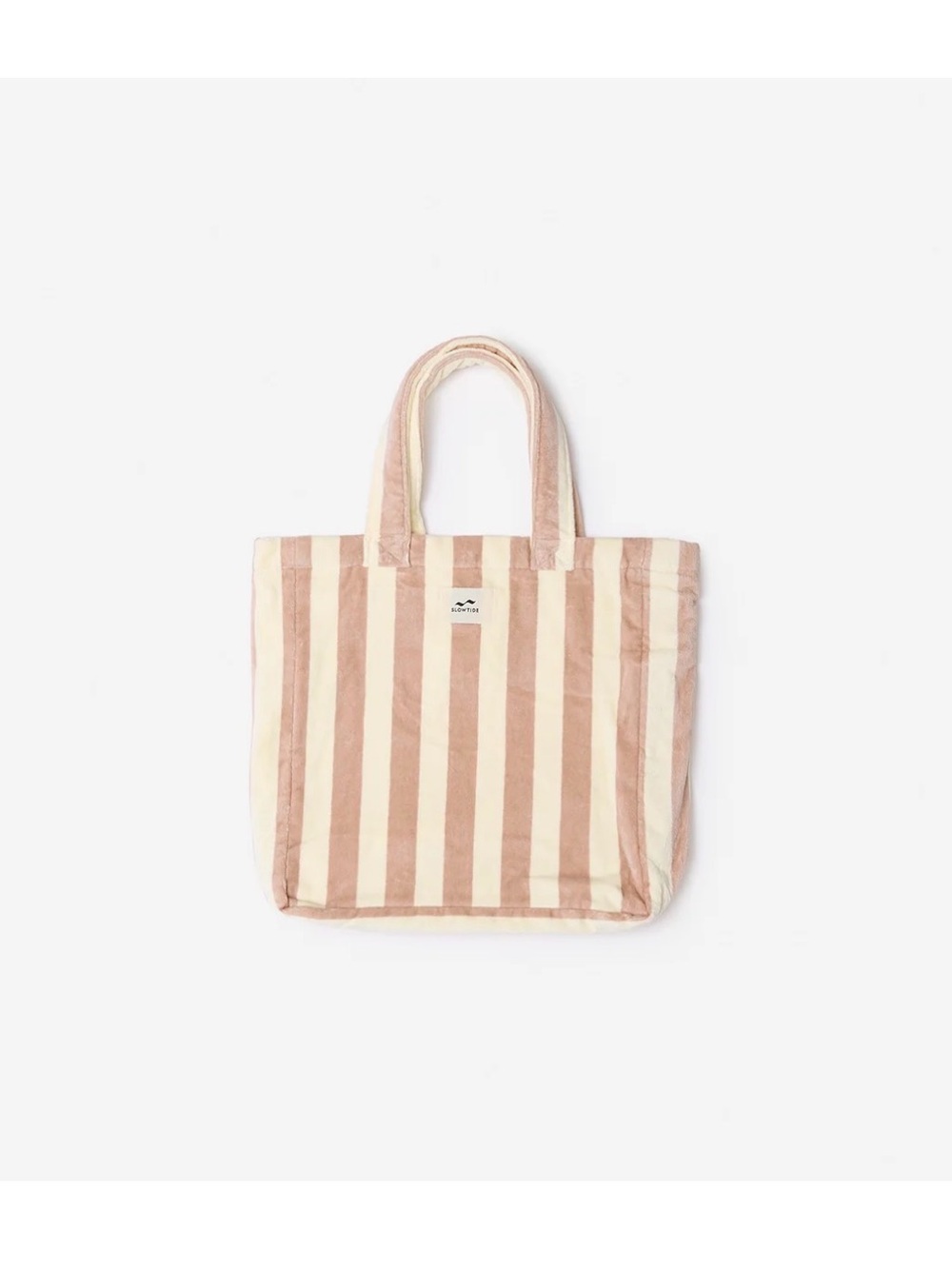 Slowtide Pink & Cream Striped Plush Tote
